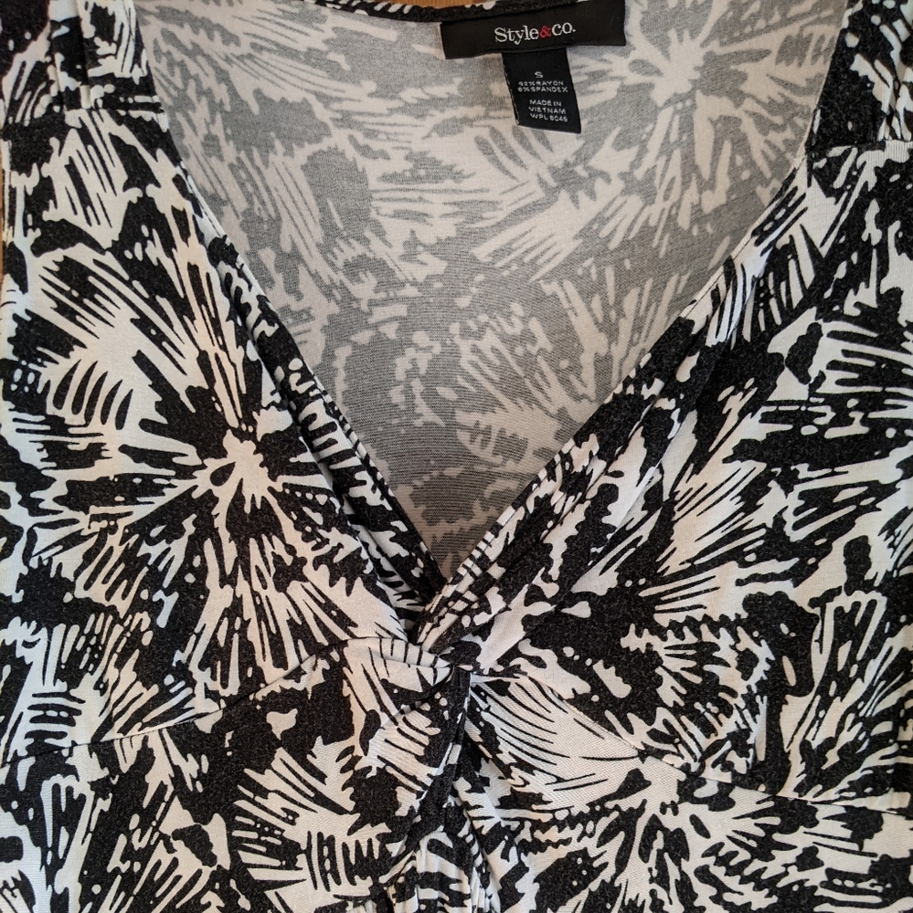 Style & Co. Monochrome Abstract Dress